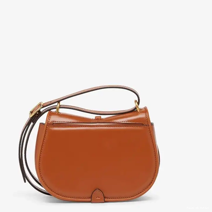 Affordable HOT Brown Mini Leather In Bag Fendi C'mon Calf 0627
